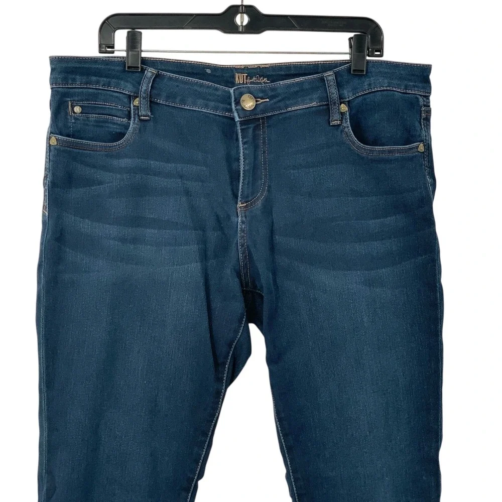 Kut From The Kloth Womens Mia Toothpick Skinny Jeans High Rise Dark Wash Size 14